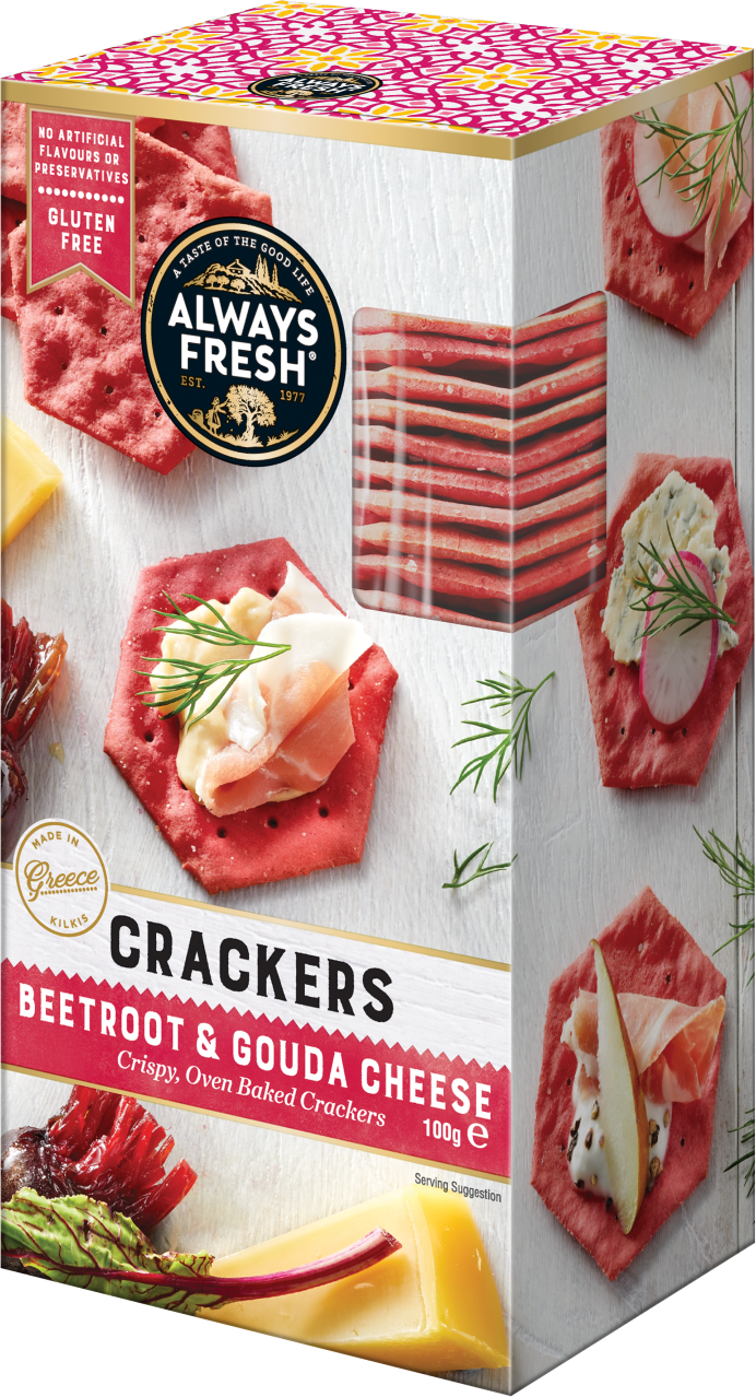 Crackers Beetroot & Gouda Cheese Always Fresh